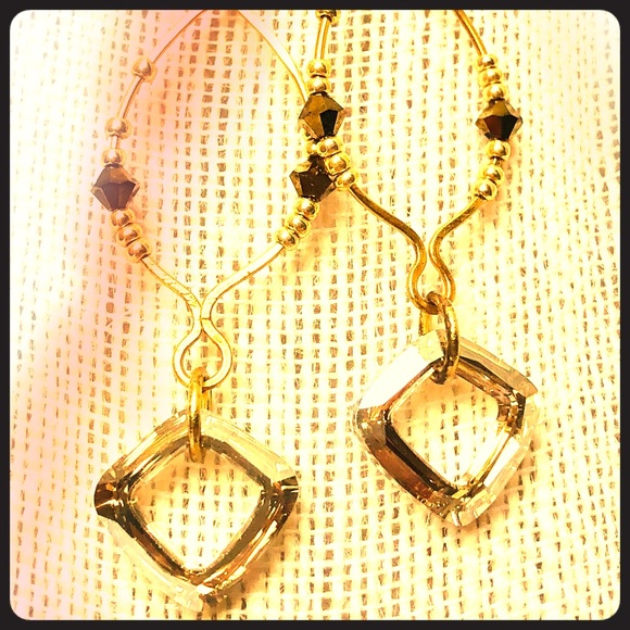 Swarovski Accent Drop Earrings - Picture 1 of 6